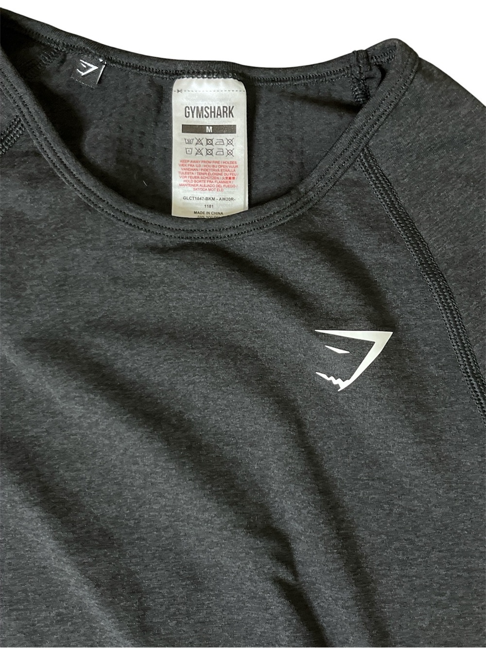 Gymshark Long Sleeve Seamless Crop Top | Dark Gray Medium Thumbholes Athlete - Picture 5 of 5